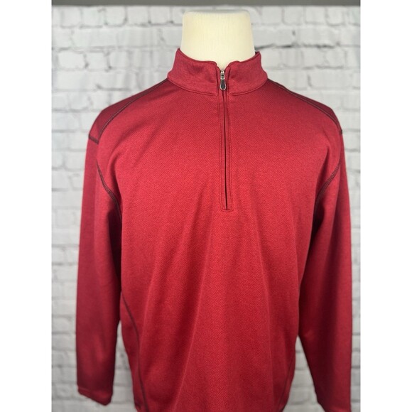 Pebble Beach Performance Quarter Zip Jacket Men M Red 100%Polyester - Picture 5 of 7